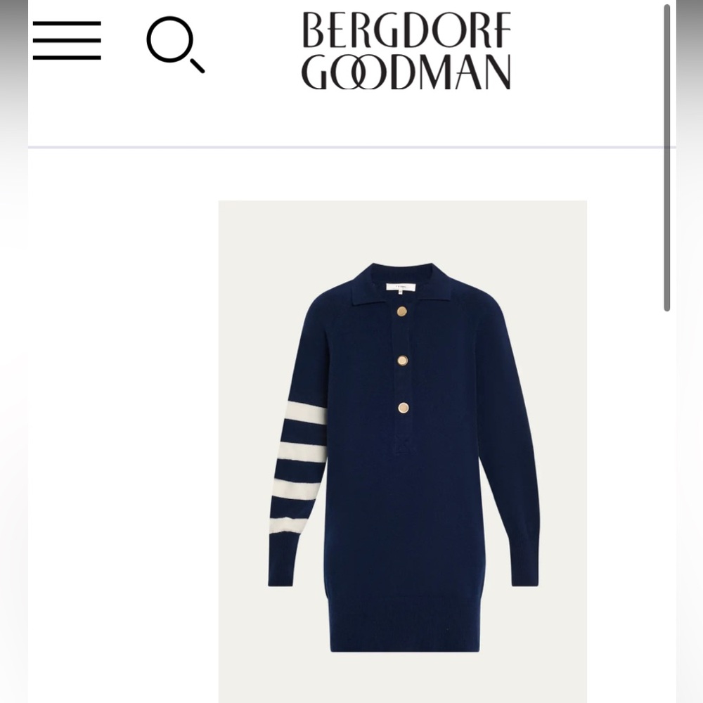 NWT $648 Frame Denim Blue The Rugby Tunic Dress Sweater Size S Cashmere Wool - Picture 8 of 12